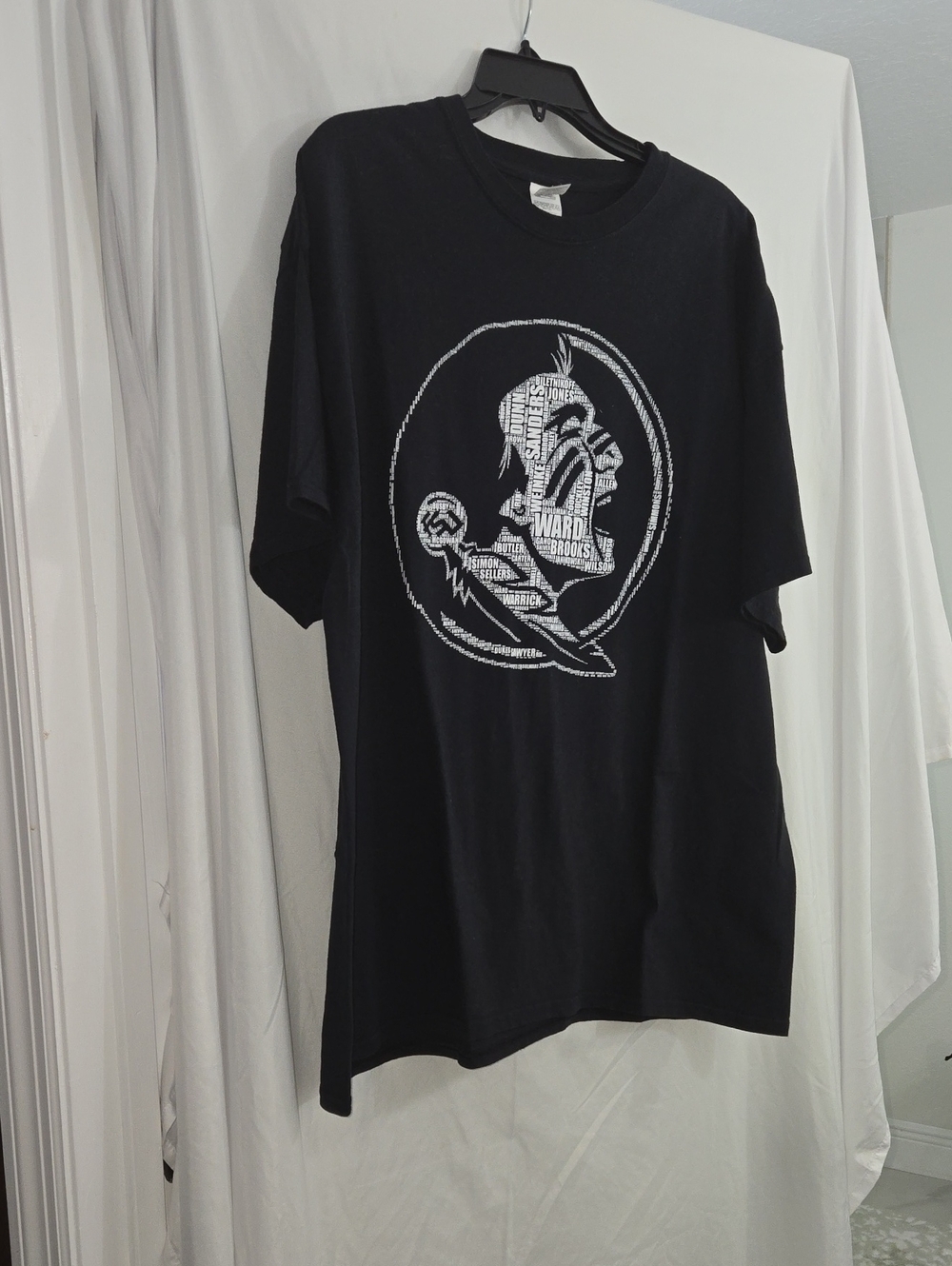 Gildan Black Short Sleeve Tee with White Graphic